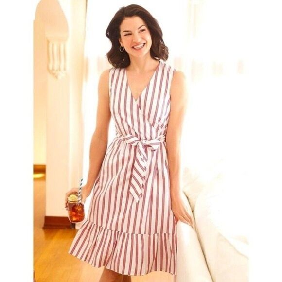 Draper James Striped Wrap Dress - Picture 1 of 12